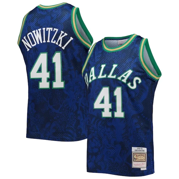 Elegante Stupendo Bellissimo Dirk Nowitzki Dallas Mavericks Hardwood Classics 1998/99 Lunar New Year Swingman Jersey Blue