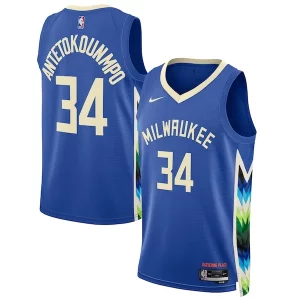 Lussuoso Gorgeous Bellissimo Giannis Antetokounmpo Milwaukee Bucks Nike Unisex 2022/23 Swingman Jersey City Edition Royal