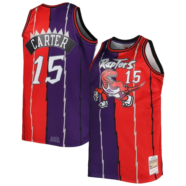 Prestigioso Fascinante Vince Carter Toronto Raptors Big & Tall Hardwood Classics 1998/99 Split Swingman Jersey Purple/Red