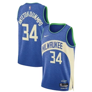 Duraturo Trendy Meraviglioso Giannis Antetokounmpo Milwaukee Bucks Nike Unisex 2023/24 Swingman Jersey Blue City Edition
