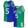 Sofisticato Jason Kidd Dallas Mavericks Hardwood Classics 1994/95 Split Swingman Jersey Blue/Green