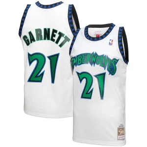 Stupendo Kevin Garnett Minnesota Timberwolves 1997 98 Hardwood Classics Reload 3.0 Swingman Jersey White
