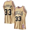 Meraviglioso Cool Elegante Scottie Pippen Chicago Bulls 75th Anniversary 1997/98 Hardwood Classics Swingman Jersey Gold