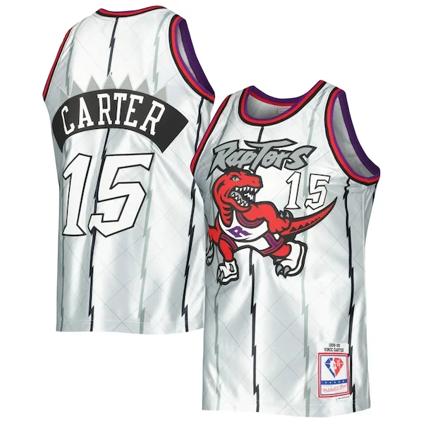 Carino Resistente Vince Carter Toronto Raptors 1998/99 Hardwood Classics 75th Anniversary Swingman Jersey Platinum