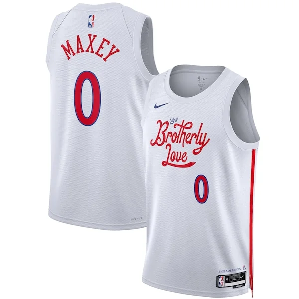 Sofisticato Tyrese Maxey Philadelphia 76ers Nike Unisex 2022/23 Swingman Jersey City Edition White