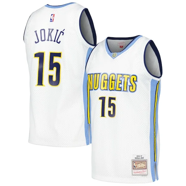 Moderno Comodo Classico Nikola Jokic Denver Nuggets 2016/17 Throwback Swingman Jersey White