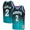 Robusto Classico Larry Johnson Charlotte Hornets 1992/93 Hardwood Classics Fadeaway Swingman Player Jersey Teal/Black