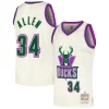 Duraturo Trendy Gorgeous Ray Allen Milwaukee Bucks Chainstitch Swingman Jersey Cream