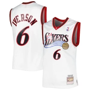 Eccezionale Allen Iverson Philadelphia 76ers 2001/02 Hardwood Classics Swingman Jersey White/Red