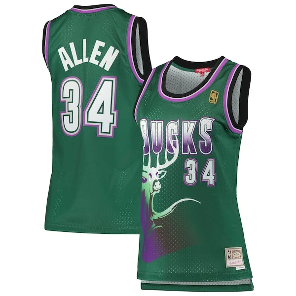 Ottimo Duraturo Ray Allen Milwaukee Bucks Women's 1996/97 Hardwood Classics Swingman Jersey Green