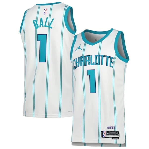 Delizioso LaMelo Ball Charlotte Hornets Jordan Brand Unisex Swingman Jersey Association Edition White/Teal