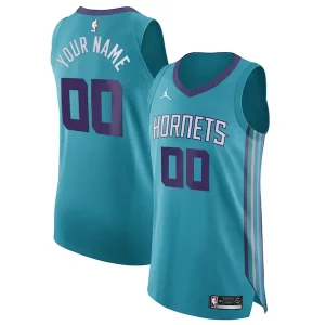 Pratico Prestigioso Charlotte Hornets Jordan Brand Authentic Custom Jersey Teal Icon Edition