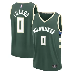 Magnifico Accattivante Damian Lillard Milwaukee Bucks Youth Fast Break Replica Player Jersey Icon Edition Hunter Green