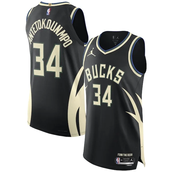 Eccezionale Raffinato Fascinante Giannis Antetokounmpo Milwaukee Bucks Jordan Brand Authentic Player Jersey Statement Edition Black