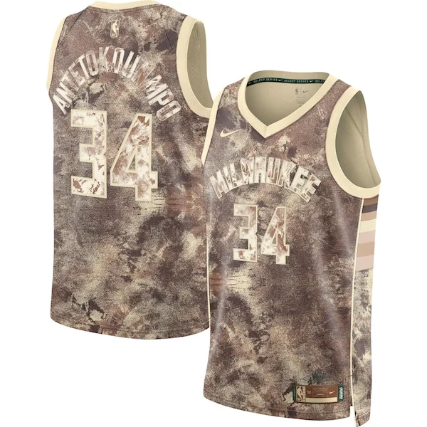 Robusto Fantastico Giannis Antetokounmpo Milwaukee Bucks Nike Unisex Select Series Swingman Jersey Brown