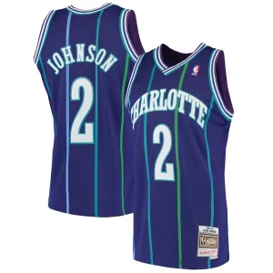 Cool Pratico Bellissimo Larry Johnson Charlotte Hornets 1994/95 Hardwood Classics Swingman Jersey Purple