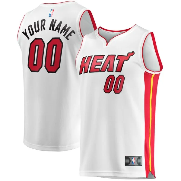 Trendy Miami Heat Youth Fast Break Custom Replica Jersey Association Edition White