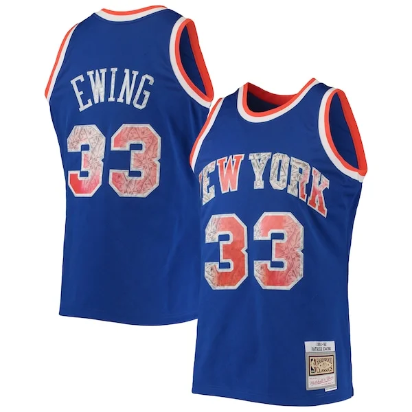 Prestigioso Versatile Eccezionale Patrick Ewing New York Knicks 1991/92 Hardwood Classics NBA 75th Anniversary Diamond Swingman Jersey Blue