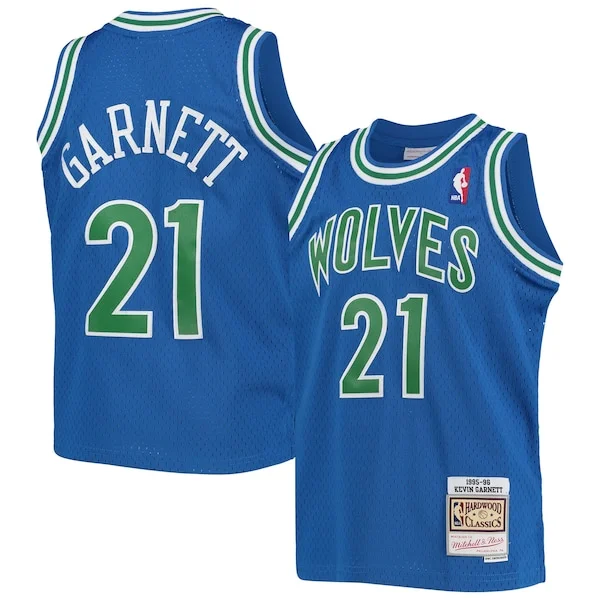 Bellissimo Kevin Garnett Minnesota Timberwolves Youth 1995 96 Hardwood Classics Swingman Jersey Blue
