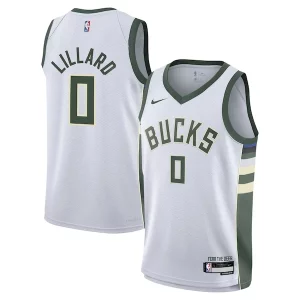 Duraturo Pratico Damian Lillard Milwaukee Bucks Nike Youth Swingman Jersey Association Edition White