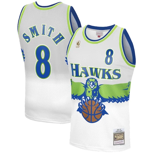 Accattivante Bellissimo Steve Smith Atlanta Hawks 1996 97 Hardwood Classics Reload 3.0 Swingman Jersey White