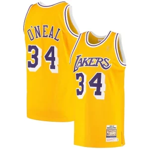 Pratico Stupendo Cool Shaquille O'Neal Los Angeles Lakers 1996/97 Hardwood Classics Authentic Jersey Gold