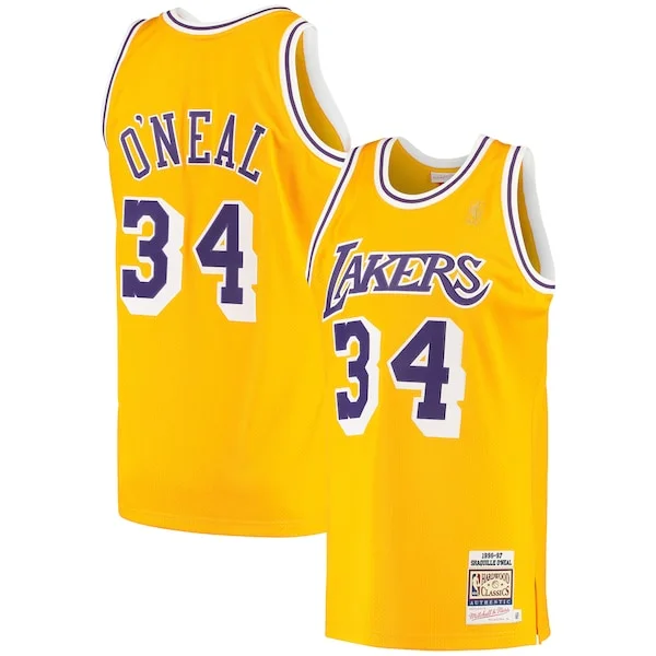 Pratico Stupendo Cool Shaquille O'Neal Los Angeles Lakers 1996/97 Hardwood Classics Authentic Jersey Gold