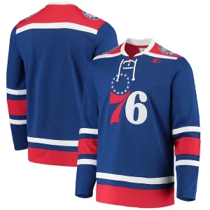 Elegante Gorgeous Philadelphia 76ers G III Sports by Carl Banks Pointman Hockey Fashion Jersey Royal