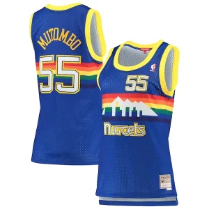 Fascinante Classico Gorgeous Dikembe Mutombo Denver Nuggets Women's 1991/92 Hardwood Classics Swingman Jersey Royal