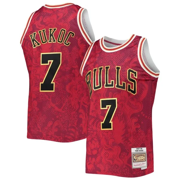 Ottimo Toni Kukoc Chicago Bulls Hardwood Classics 1997/98 Lunar New Year Swingman Jersey Red