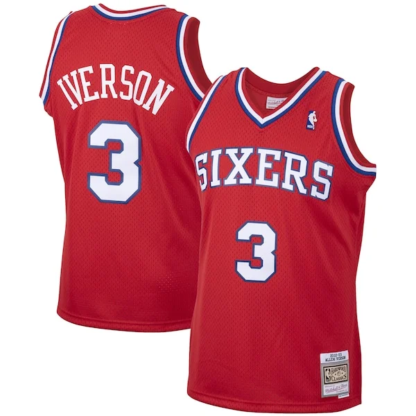 Magnifico Fascinante Allen Iverson Philadelphia 76ers 2001/02 Hardwood Classics Swingman Jersey Red/White