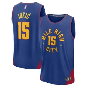 Resistente Nikola Jokic Denver Nuggets Fast Break Replica Player Jersey Statement Edition Blue