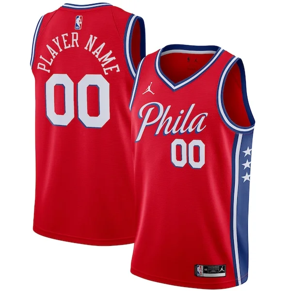 Elegante Philadelphia 76ers Jordan Brand Swingman Custom Jersey Statement Edition Red