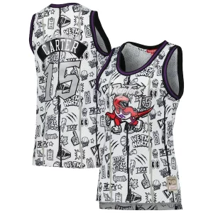 Fascinante Lussuoso Vince Carter Toronto Raptors Women's 1998 Doodle Swingman Jersey White
