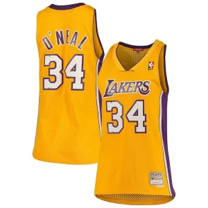 Attraente Shaquille O'Neal Los Angeles Lakers Women's 1999/00 Hardwood Classics Swingman Jersey Gold