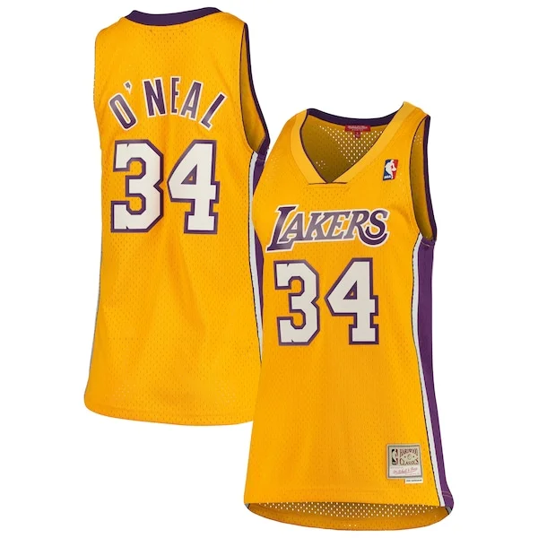 Attraente Shaquille O'Neal Los Angeles Lakers Women's 1999/00 Hardwood Classics Swingman Jersey Gold