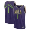 Incantevole Zion Williamson New Orleans Pelicans 2024/25 Fast Break Player Jersey City Edition Purple