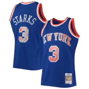 Versatile Attraente Elegante John Starks New York Knicks 1991/92 Hardwood Classics NBA 75th Anniversary Diamond Swingman Jersey Blue