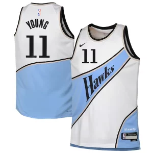Incantevole Trendy Magnifico Trae Young Atlanta Hawks Nike Youth 2024/25 Swingman Player Jersey City Edition White