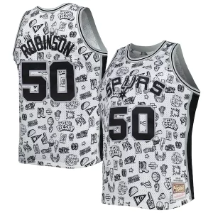 Duraturo David Robinson San Antonio Spurs 1998/99 Hardwood Classics Doodle Swingman Player Jersey White