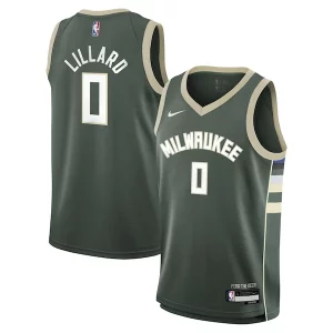 Cool Splendido Damian Lillard Milwaukee Bucks Nike Youth Swingman Jersey Icon Edition Hunter Green