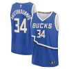 Pratico Fantastico Giannis Antetokounmpo Milwaukee Bucks Youth 2024/25 Fast Break Player Jersey City Edition Royal