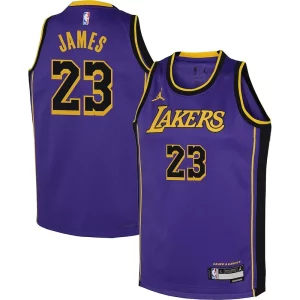 Eccezionale Elegante Ottimo LeBron James Los Angeles Lakers Jordan Brand Youth Performance Swingman Jersey Statement Purple