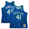 Fantastico Dirk Nowitzki Dallas Mavericks 1998 2019 Hardwood Classics Asian Heritage 6.0 Swingman Throwback Player Jersey Blue