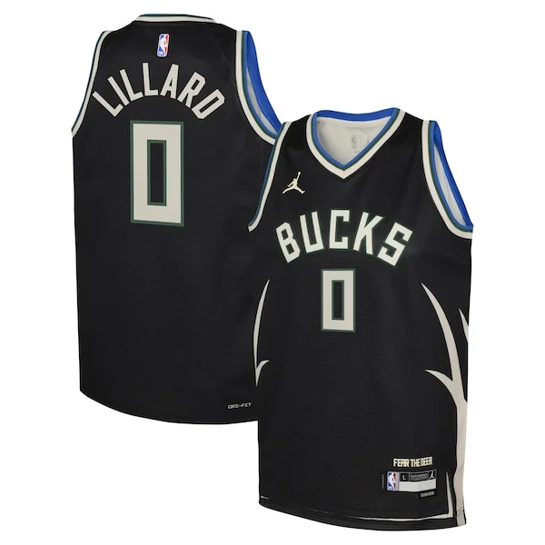 Gorgeous Pratico Accattivante Damian Lillard Milwaukee Bucks Jordan Brand Youth Swingman Jersey Statement Edition Black