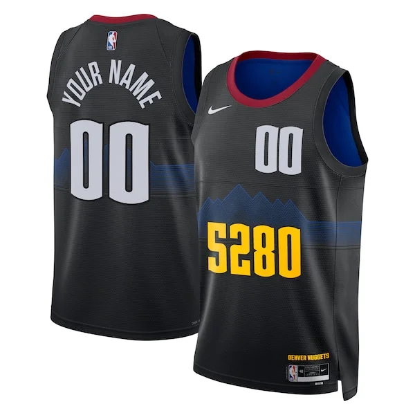 Accattivante Denver Nuggets Nike Unisex 2023/24 Custom Swingman Jersey Black City Edition