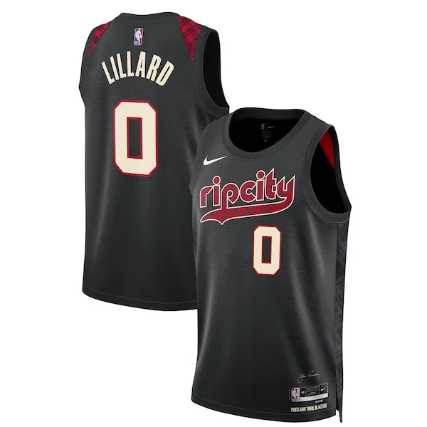 Comodo Damian Lillard Portland Trail Blazers Nike Unisex 2023/24 Swingman Jersey Black City Edition