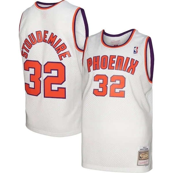 Accattivante Stupendo Amar'e Stoudemire Phoenix Suns 2001/02 Hardwood Classics Swingman Jersey White/Purple
