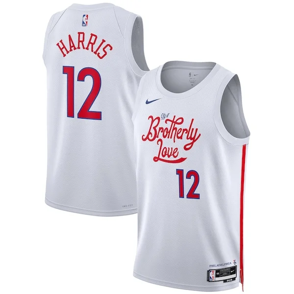 Carino Tobias Harris Philadelphia 76ers Nike Unisex 2022/23 Swingman Jersey City Edition White