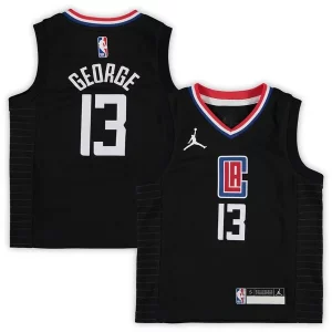 Resistente Versatile Paul George LA Clippers Jordan Brand Preschool 2020/21 Fast Break Replica Jersey Statement Edition Black